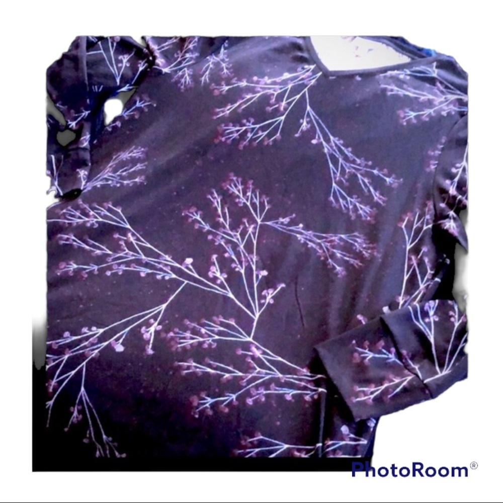 Dark Boho Witchy Floral Tunic Top Oversized V Neck Soft Grunge Nature‎ Print - Picture 4 of 7